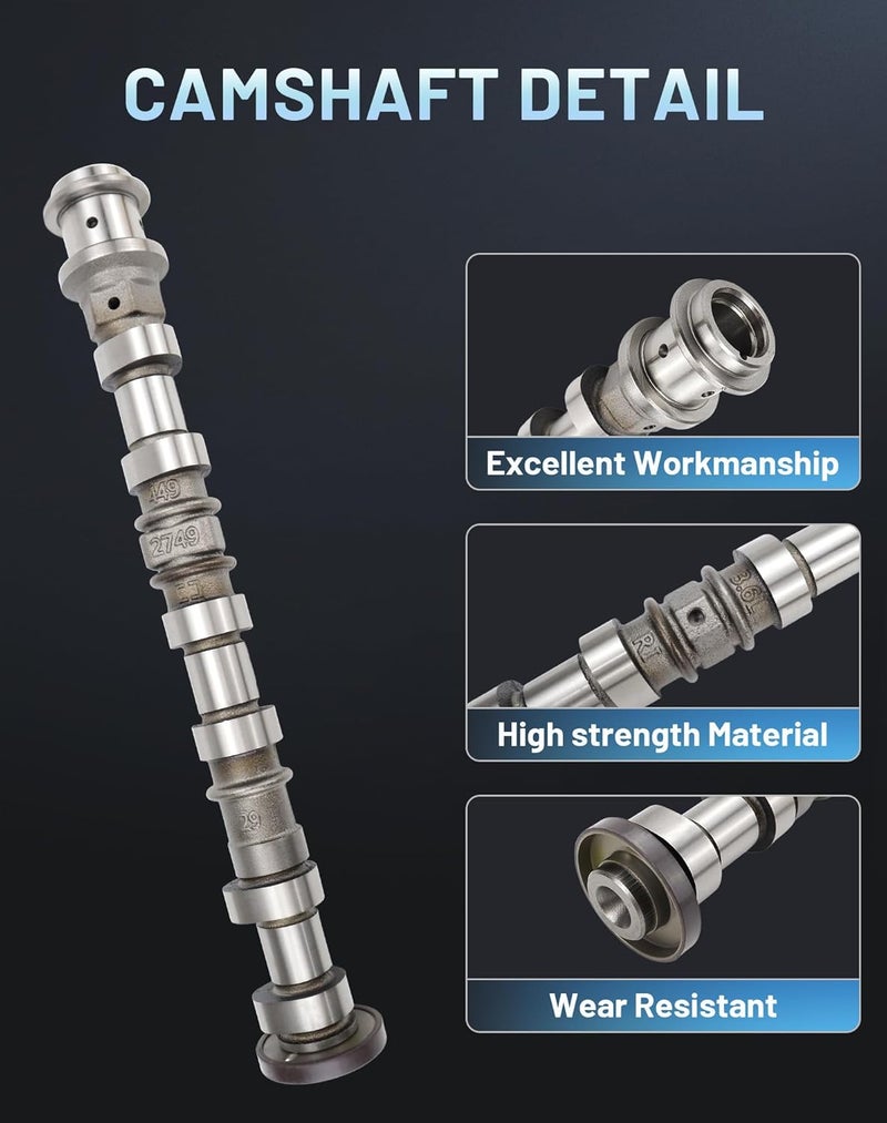 Radvik Right Side Intake Camshaft 05184380AH Compatible with Dodge Challenger Charger Durango Jeep Wrangler Cherokee Ram 1500 3.6L V6 2011-2016 Replaces #5184380AG, 5184380AE - Image 4